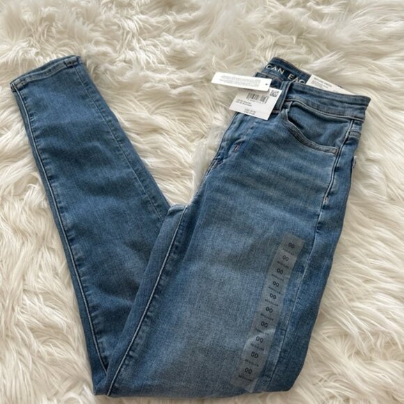 NWT Skinny American Eagle Outfitters High Rise Blue Jeans 00 - Picture 3 of 3